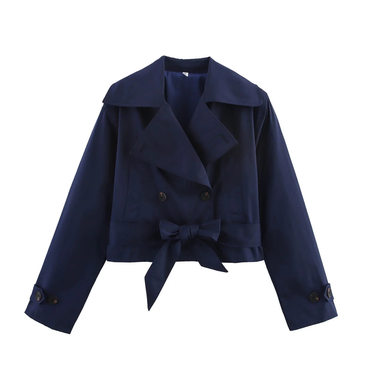 Gabardina cruzada en azul marino