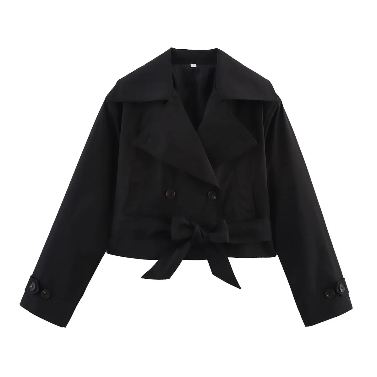 Gabardina cruzada en negro