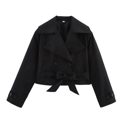 Gabardina cruzada en negro