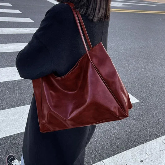 Bolso tote grande efecto piel