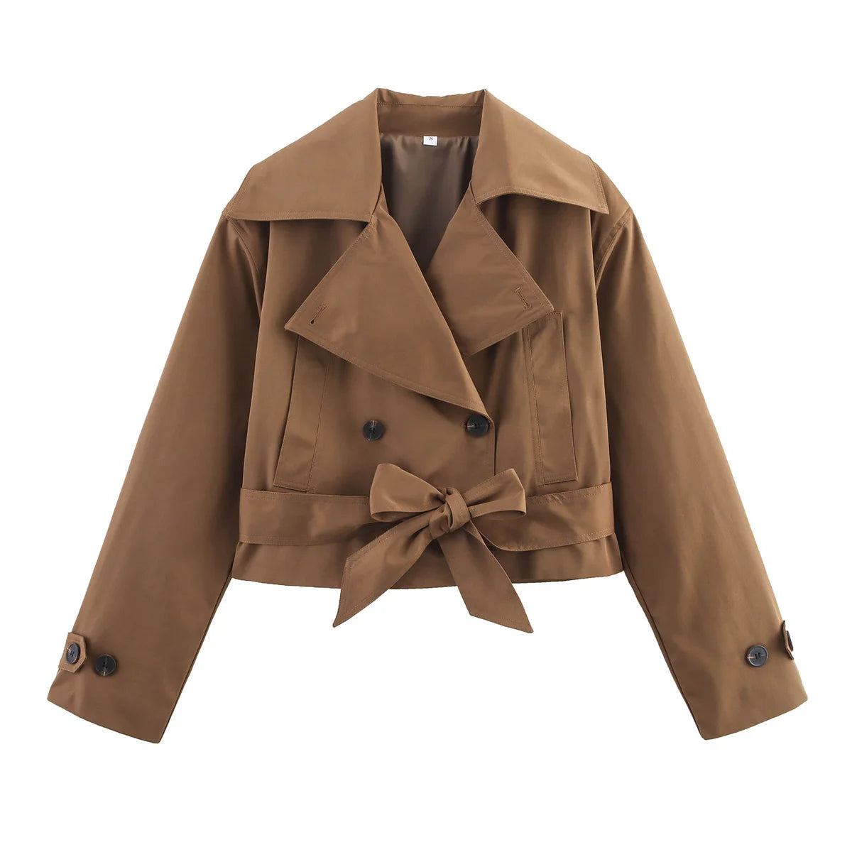 Gabardina cruzada en marrón